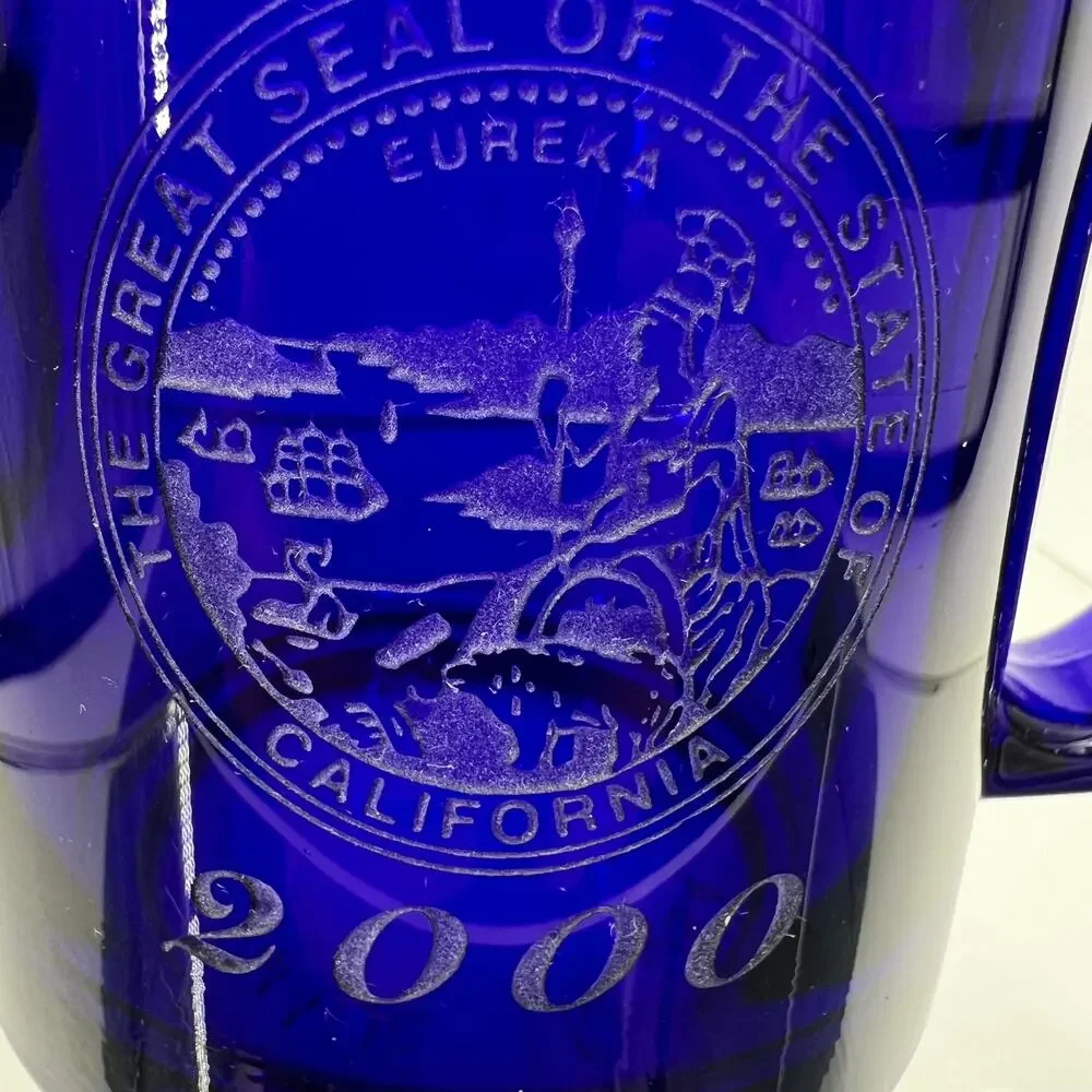 Vintage 2000 Libby Cobalt Blue Eureka State of California Mug